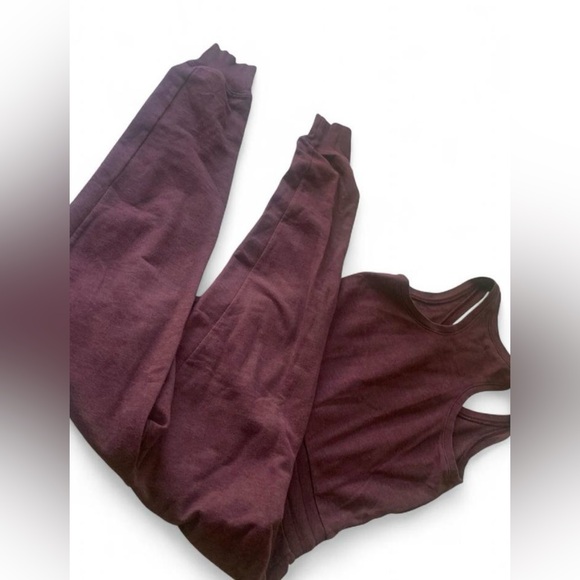 💕 Aerie burgundy sport jumpsuit size XS/S racerback tie waist  activewear - Picture 8 of 8